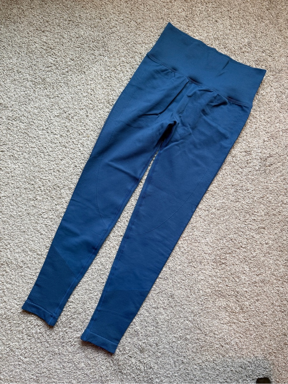 Women’s Activewear High-Waist Slimming Rouched Back Leggings - blue
